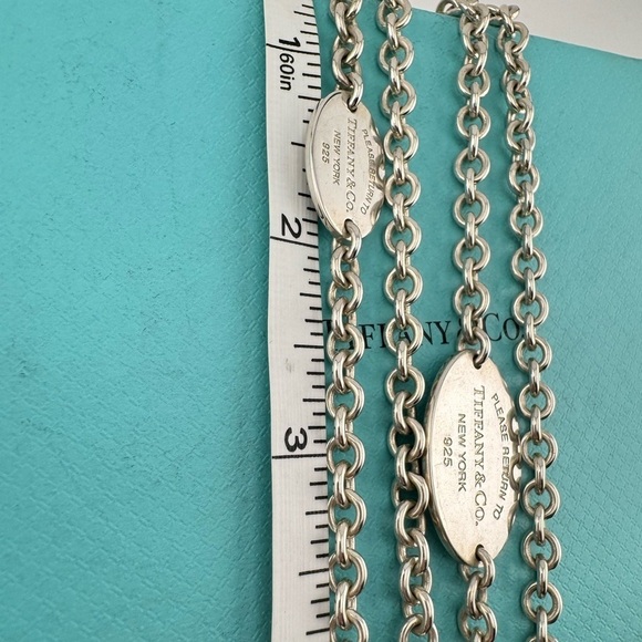 RARE Tiffany & Co. Return to Tiffany® Oval Tag Station Necklace 55” - Picture 9 of 10